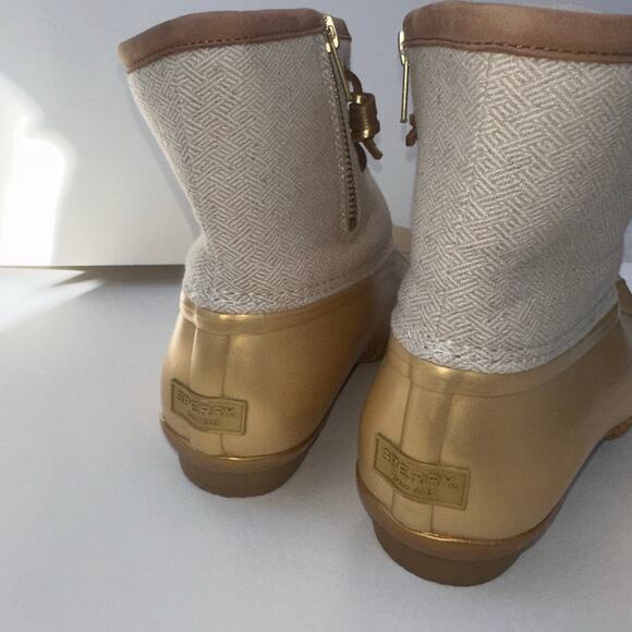 Sperry saltwater womens gold duck boots 8.5 - Picture 4 of 5